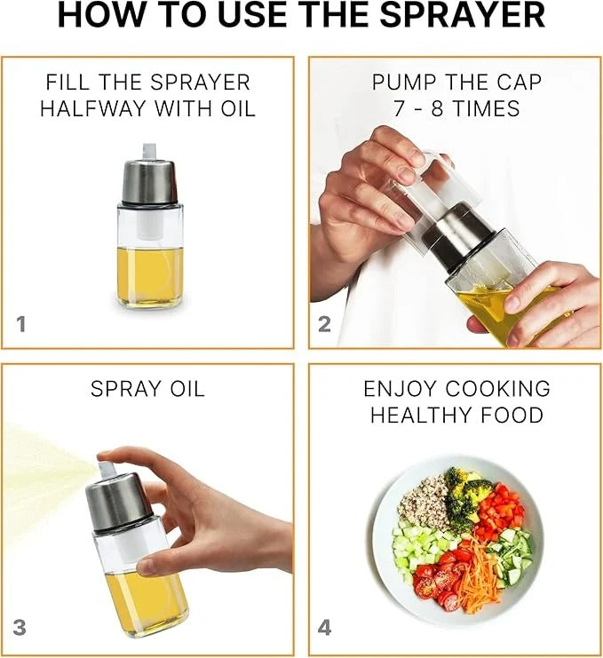 2-in-1 Glass Oil Sprayer – بخاخ وموزع زيت زجاجي للمطبخ