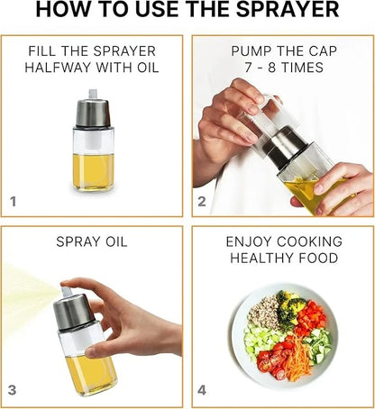 2-in-1 Glass Oil Sprayer – بخاخ وموزع زيت زجاجي للمطبخ