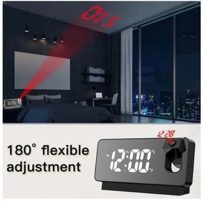 7.4-Inch Projection Alarm Clock – ساعة منبه رقمية بإسقاط الوقت وإضاءة RGB