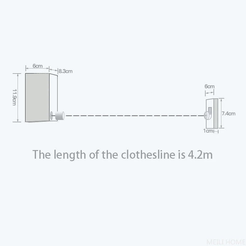 Telescopic Clothesline – حبل تجفيف ملابس جداري قابل للسحب
