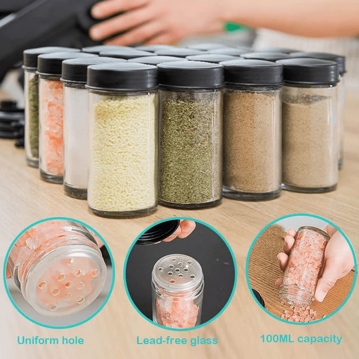 18 Jar Rotating Spice Rack – منظم بهارات دوار للمطبخ